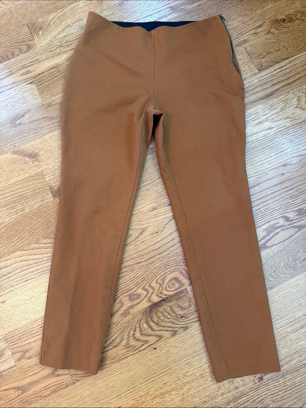 A New Day High Rise Skinny Ankle Pants Women’s 8 Brown Side Zip Stretch